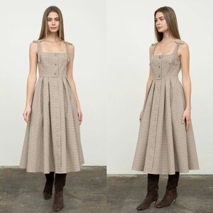 NWOT Moon river Plaid Tie Strap Sundress